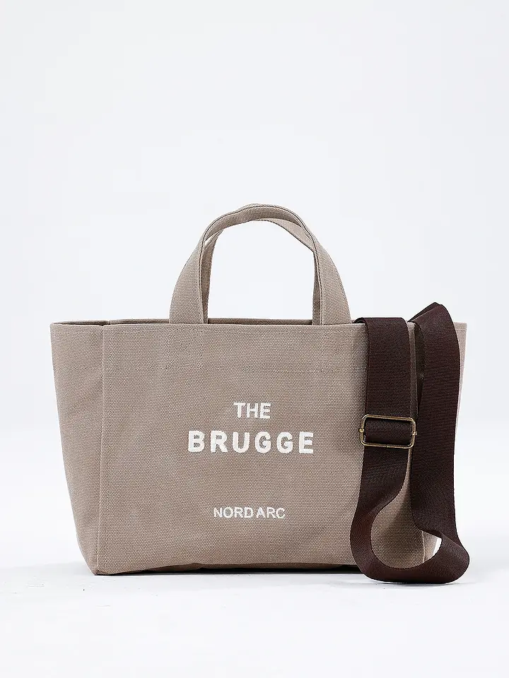 The Brugge Tote Bag Mumlu Kanvas Çanta Bej